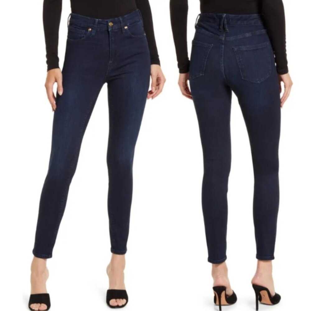 Good American Good Legs Jeans 6 / 28 Skinny GL873T High Rise Dark Wash Stretch